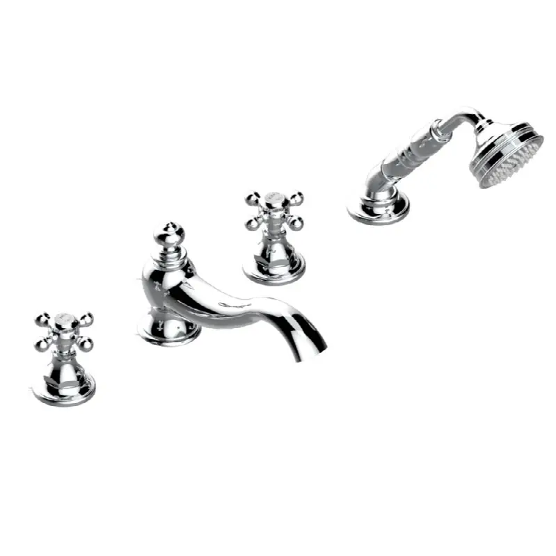 Roman tub set with divertor spout and handshower, 3/4" valves