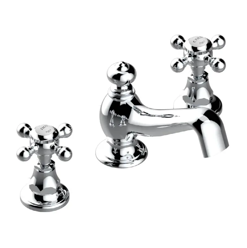 Widespread lavatory set with drain
