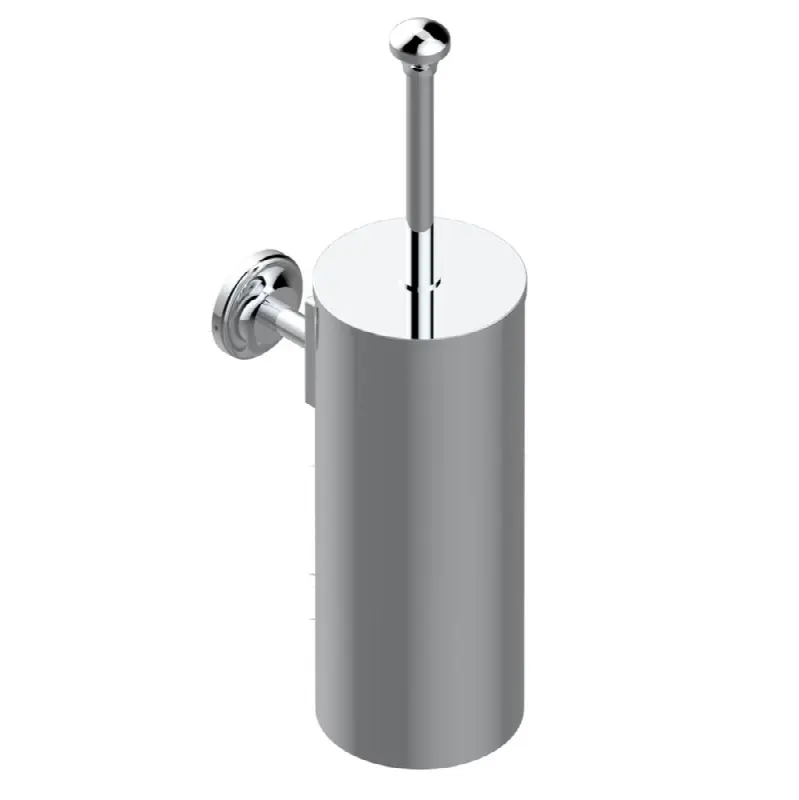 Metal toilet brush holder with brush with cover wall mounted
