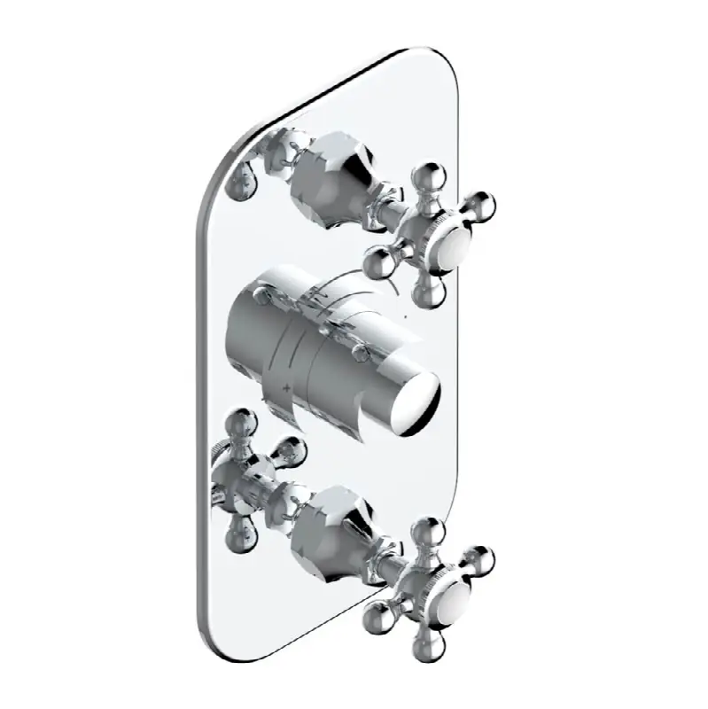 Trim for THG thermostatic valve 2 volume controls, rough part supplied with fixing box ref. 5 400AE/US