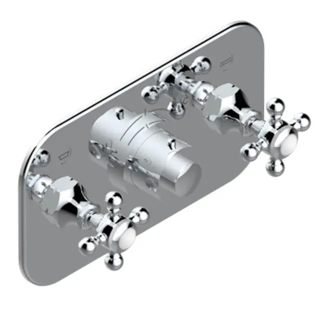Trim For Thg Thermostat With 2 Valves Ref. 5 401ahm/us Rough Part Supplied With Fixing Box, Item To Be Installed Horizontal