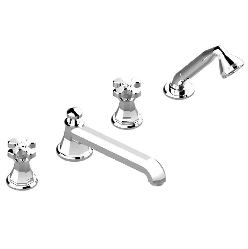Roman tub set with divertor spout and handshower, 3/4" valves
