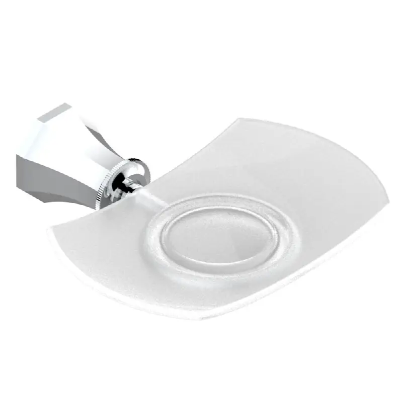 Glass soap dish, wall mounted