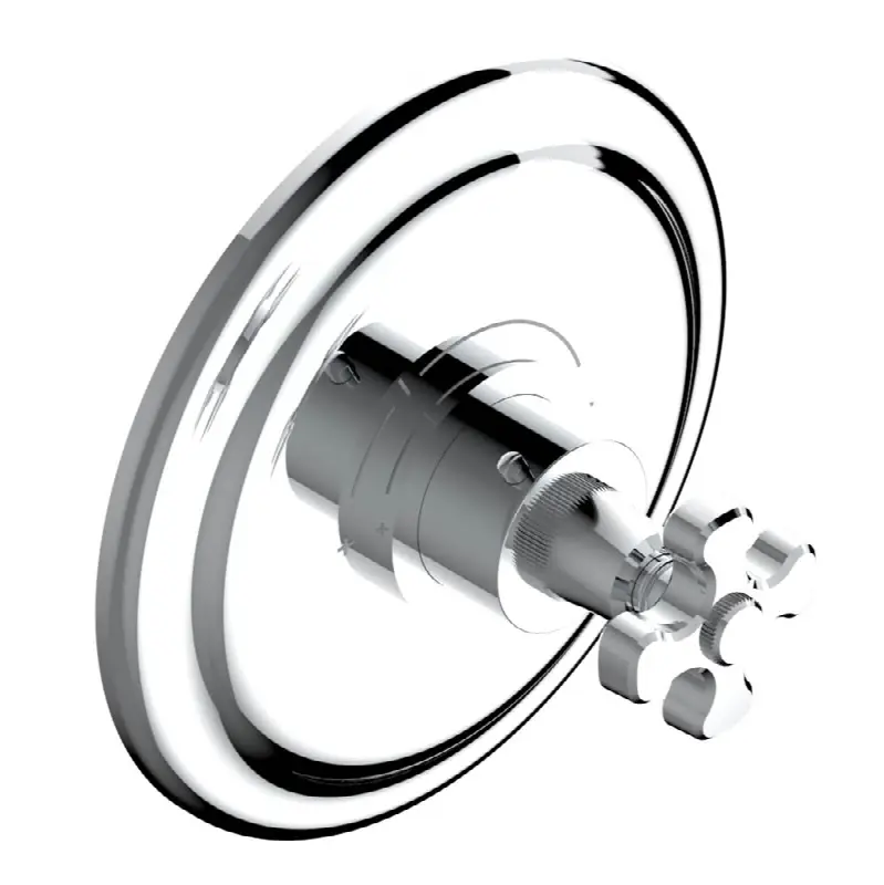 Trim for THG thermostatic valve, rough part supplied with fixing box ref. 5 200AE/US - Round plate model