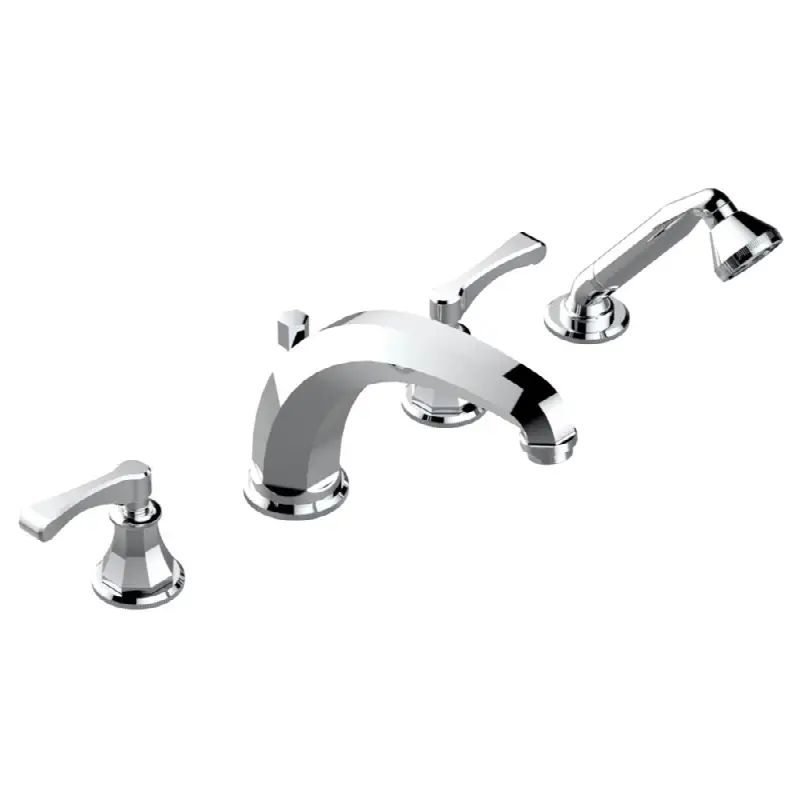 Roman tub set with high divertor spout and handshower, 3/4" valves