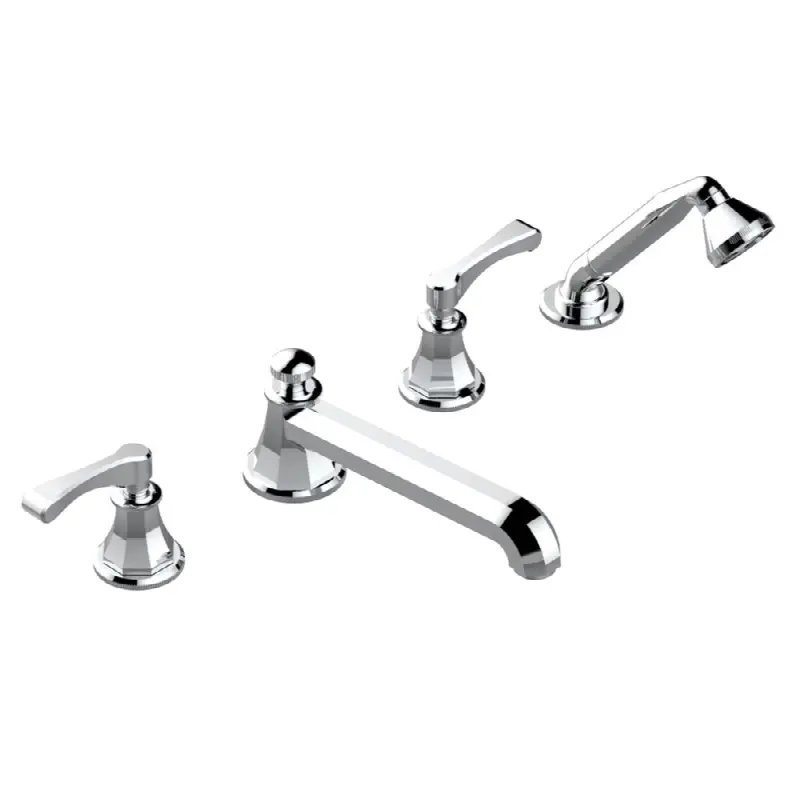 Roman tub set with divertor spout and handshower, 3/4" valves