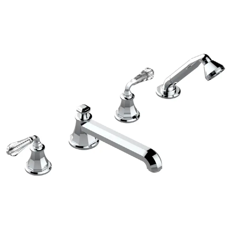 Roman tub set with divertor spout and handshower, 3/4" valves