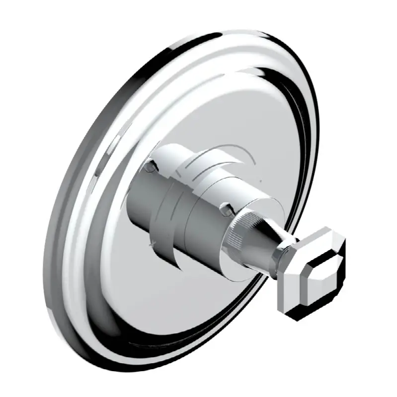 Trim for THG thermostatic valve, rough part supplied with fixing box ref. 5 200AE/US - Round plate model