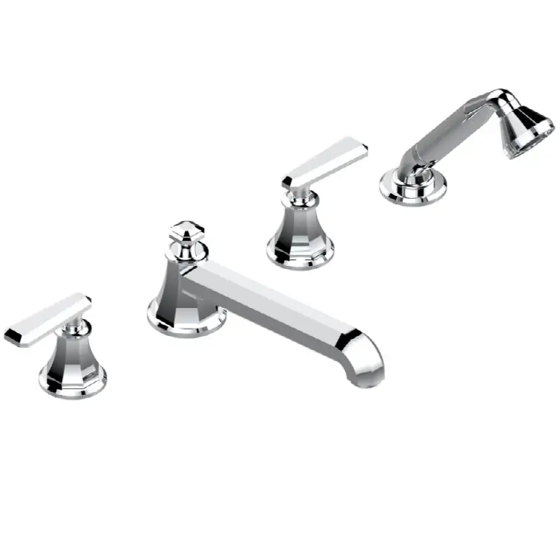 Roman tub set with divertor spout and handshower, 3/4" valves