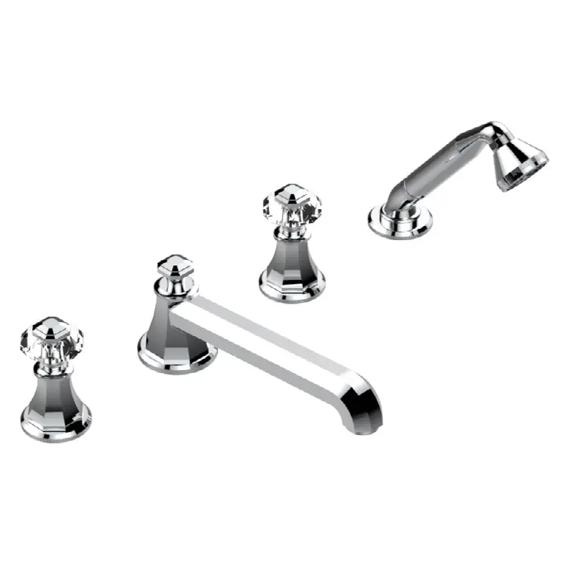 Roman tub set with divertor spout and handshower, 3/4" valves