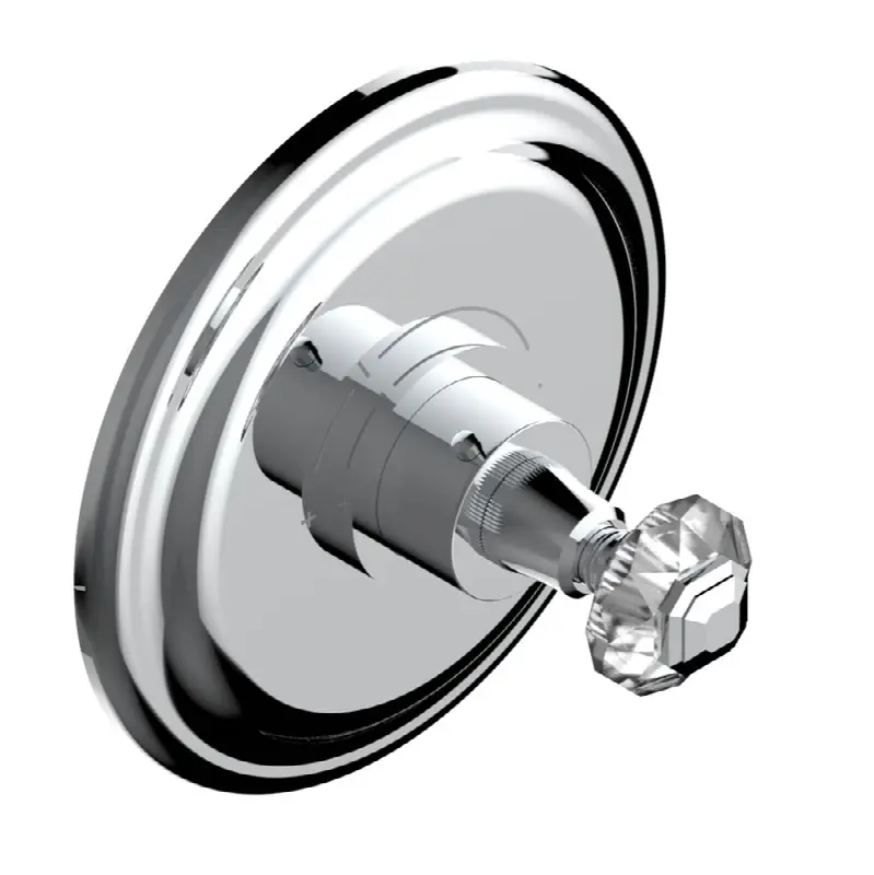 Trim for THG thermostatic valve, rough part supplied with fixing box ref. 5 200AE/US - Round plate model