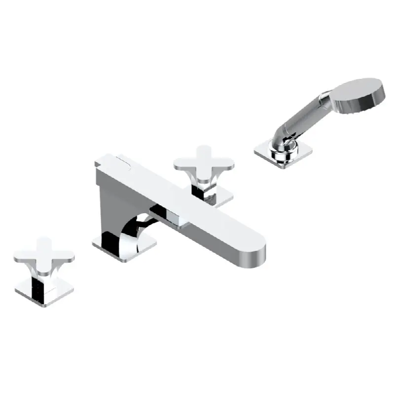 Roman tub set with divertor spout and handshower, 3/4" valves