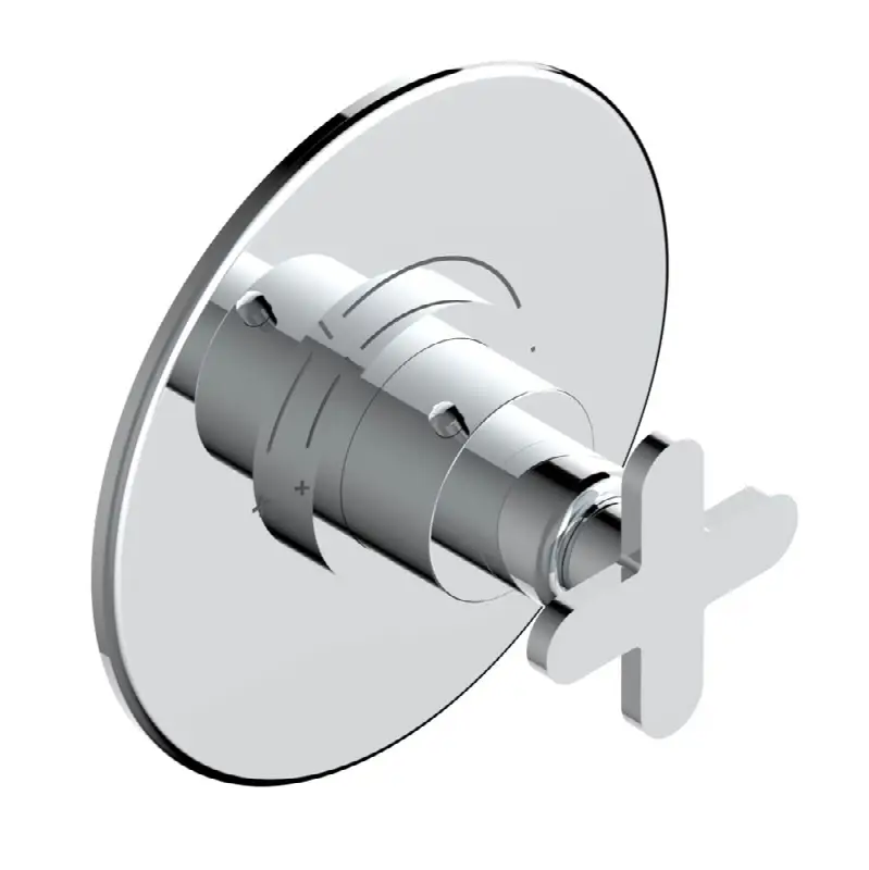Trim for THG thermostatic valve, rough part supplied with fixing box ref. 5 200AE/US - Round plate model