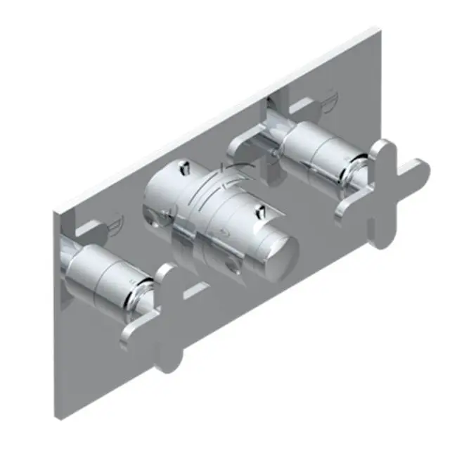 Trim For Thg Thermostat With 2 Valves Ref. 5 401ahm/us Rough Part Supplied With Fixing Box, Item To Be Installed Horizontal