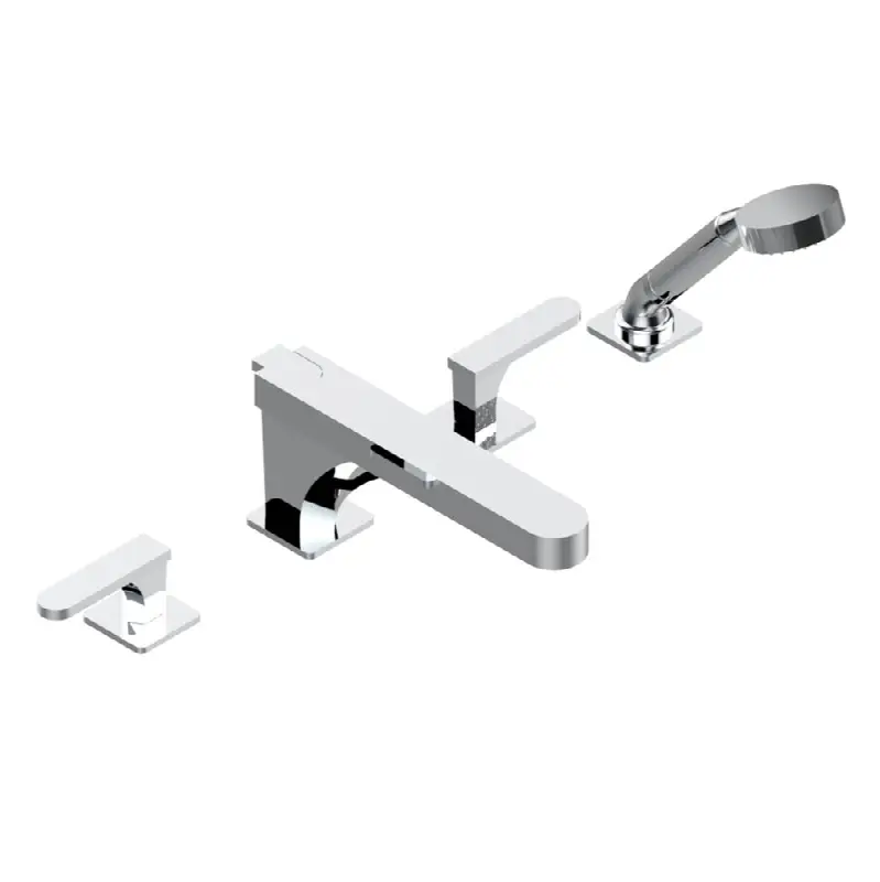 Roman tub set with divertor spout and handshower, 3/4" valves