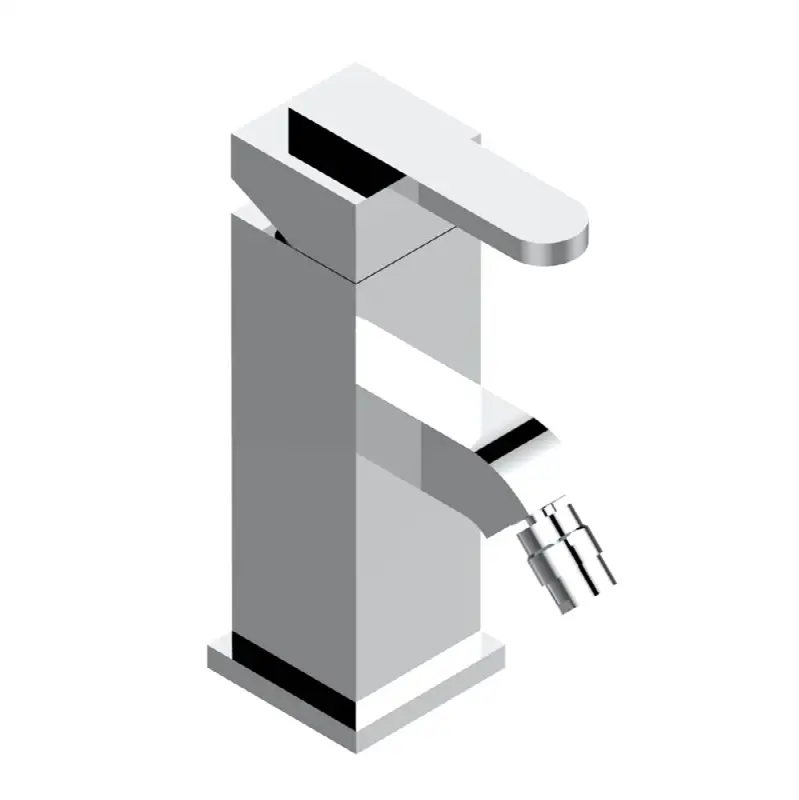 Single lever bidet faucet with drain