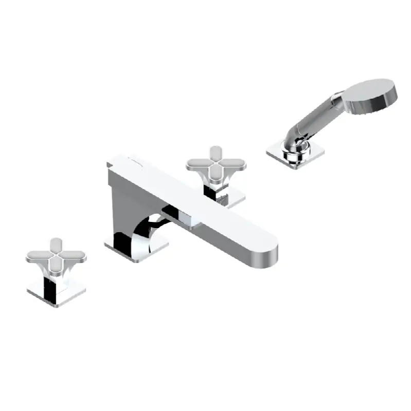 Roman tub set with divertor spout and handshower, 3/4" valves