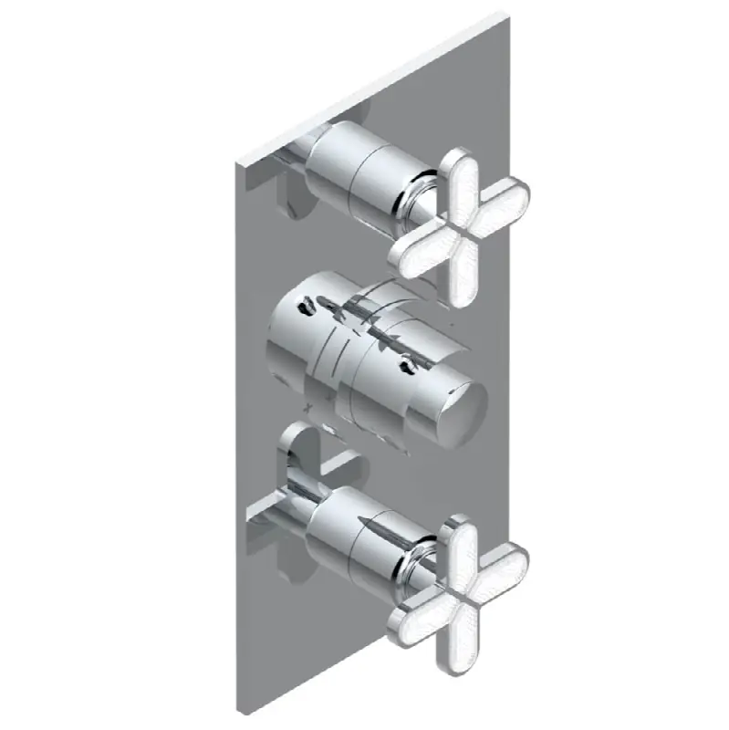 Trim for THG thermostatic valve 2 volume controls, rough part supplied with fixing box ref. 5 400AE/US