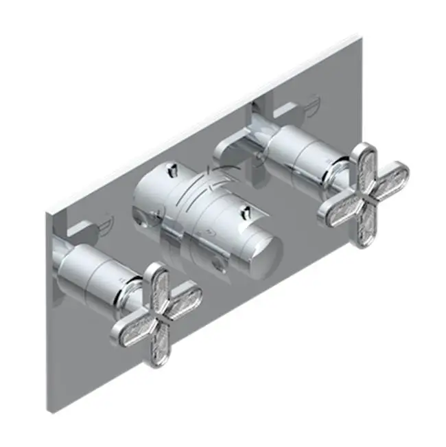 Trim For Thg Thermostat With 2 Valves Ref. 5 401ahm/us Rough Part Supplied With Fixing Box, Item To Be Installed Horizontal