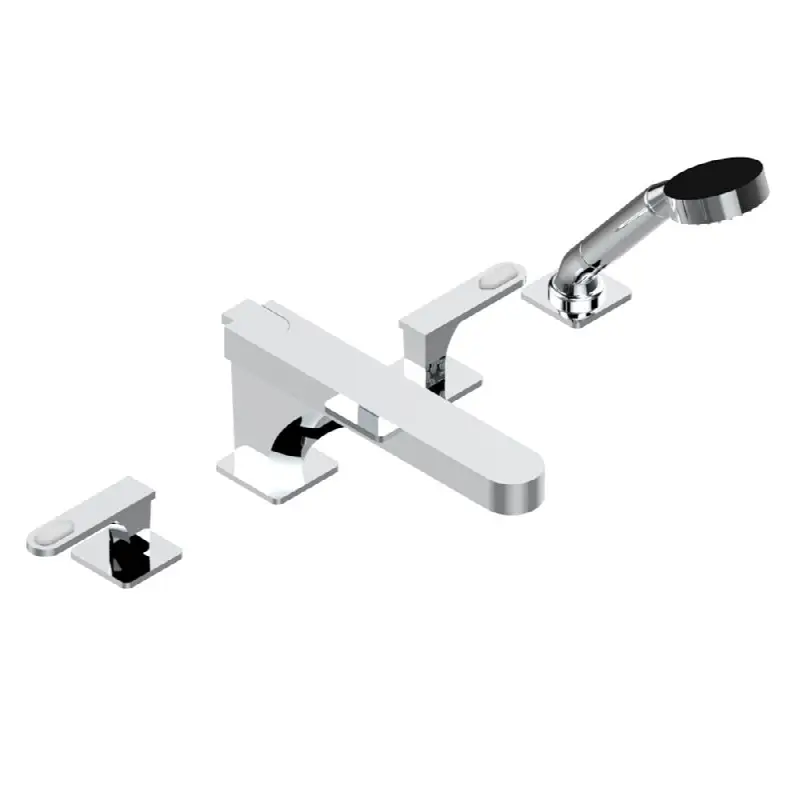 Roman tub set with divertor spout and handshower, 3/4" valves