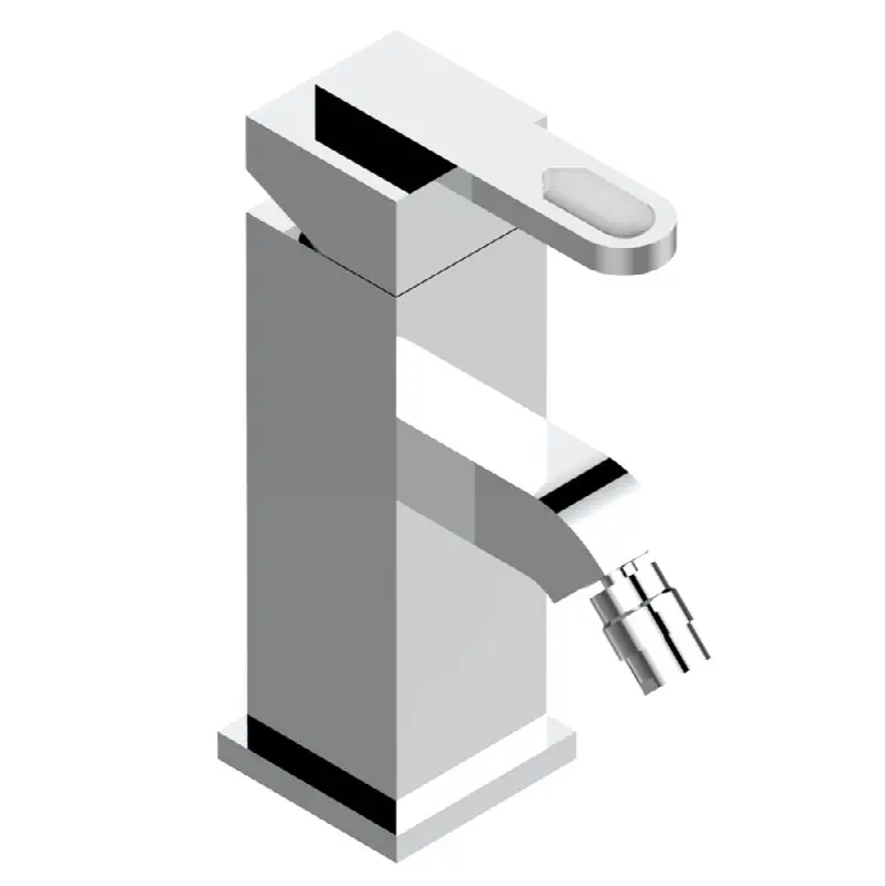 Single lever bidet faucet with drain