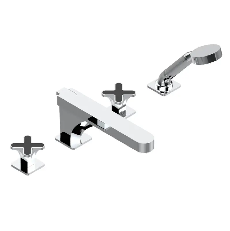 Roman tub set with divertor spout and handshower, 3/4" valves