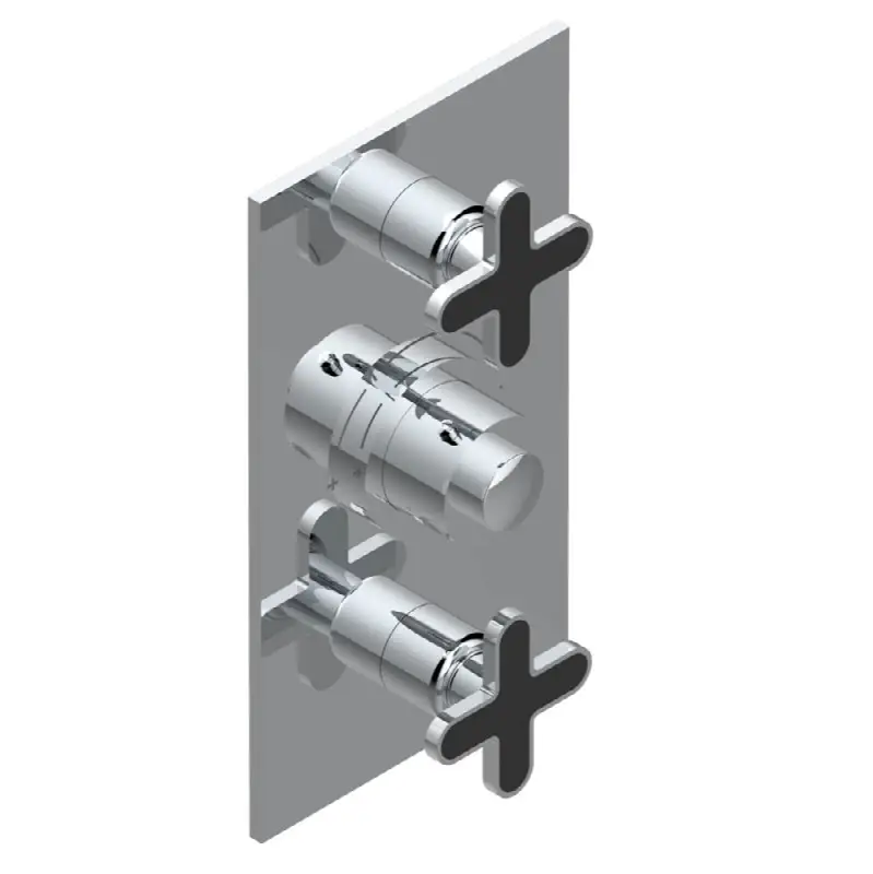Trim for THG thermostatic valve 2 volume controls, rough part supplied with fixing box ref. 5 400AE/US