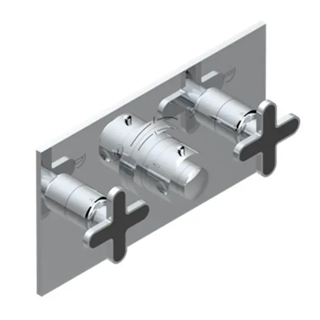 Trim For Thg Thermostat With 2 Valves Ref. 5 401ahm/us Rough Part Supplied With Fixing Box, Item To Be Installed Horizontal