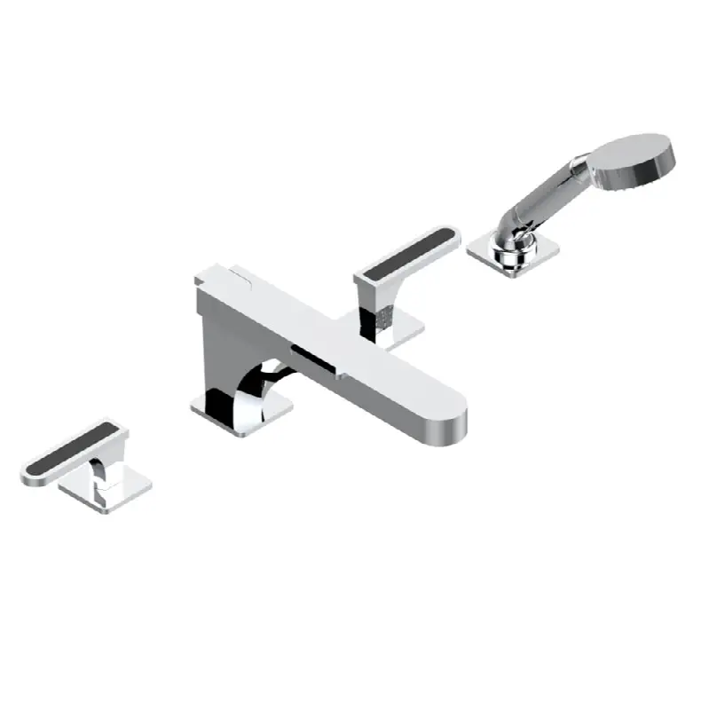 Roman tub set with divertor spout and handshower, 3/4" valves