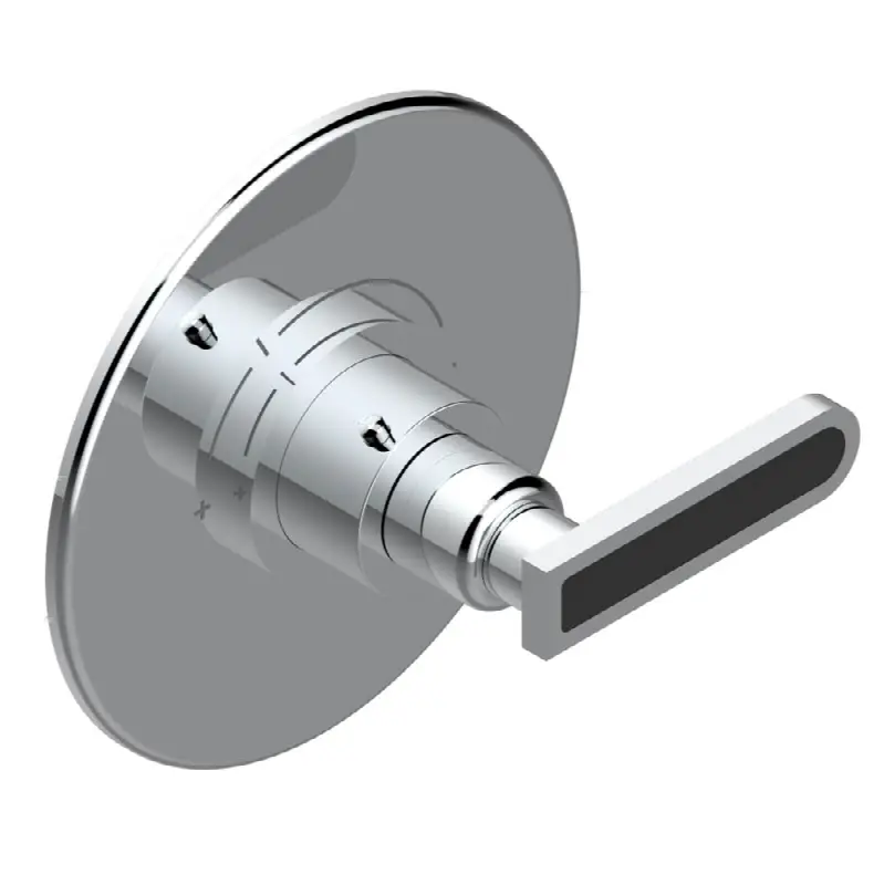 Trim for THG thermostatic valve, rough part supplied with fixing box ref. 5 200AE/US - Round plate model