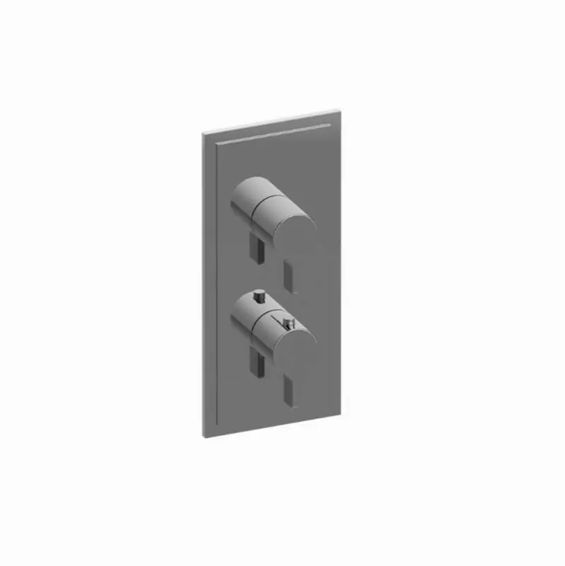 M-Series Transitional Square 2-Hole Trim Plate with Terra Handles (Vertical Orientation)