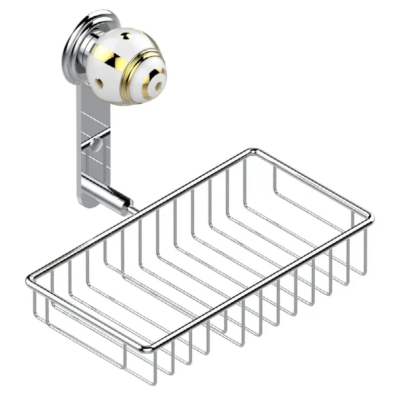 Soap and sponge holder, wall mounted