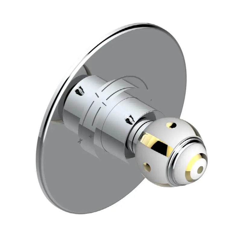 Trim for THG thermostatic valve, rough part supplied with fixing box ref. 5 200AE/US - Round plate model