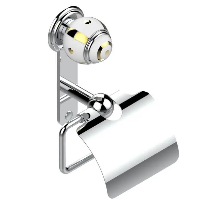 Toilet paper holder, single mount with cover