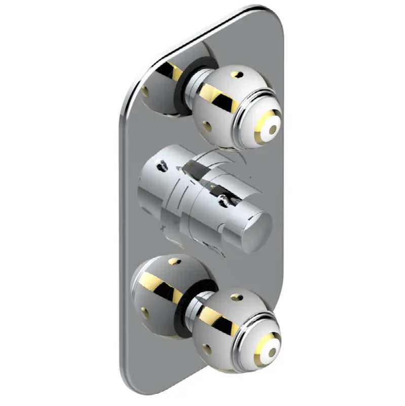 Trim for THG thermostatic valve 2 volume controls, rough part supplied with fixing box ref. 5 400AE/US