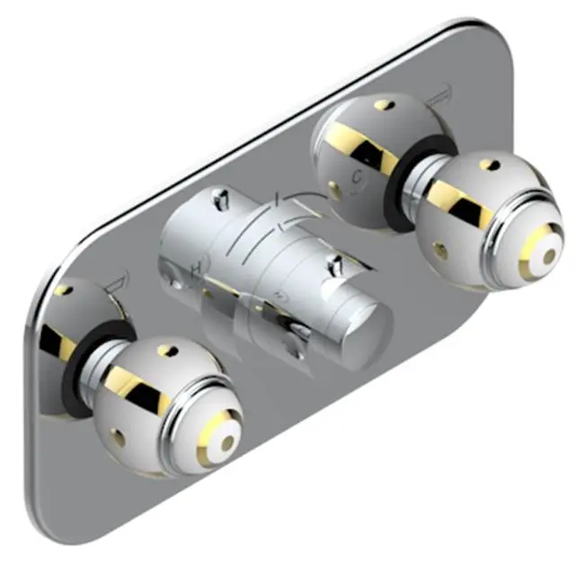 Trim For Thg Thermostat With 2 Valves Ref. 5 401ahm/us Rough Part Supplied With Fixing Box, Item To Be Installed Horizontal