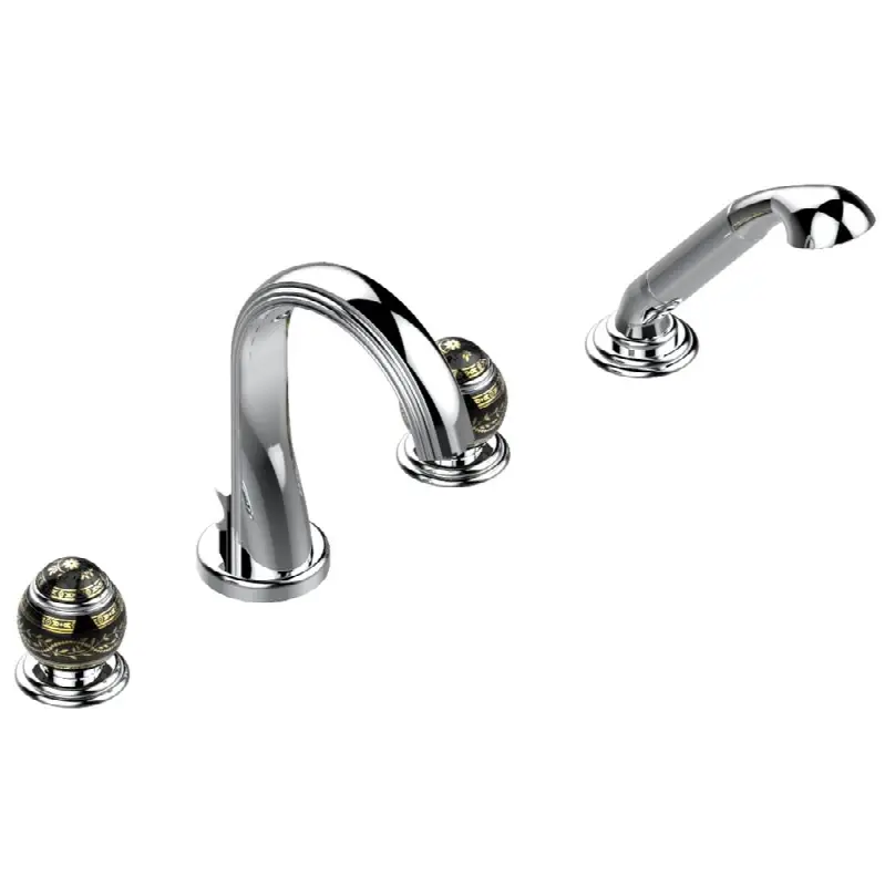 Roman tub set with divertor spout and handshower, 3/4" valves