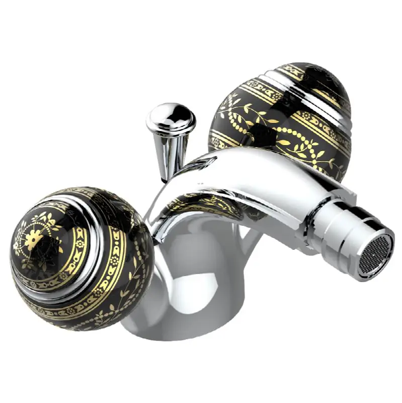 Single hole bidet faucet with drain