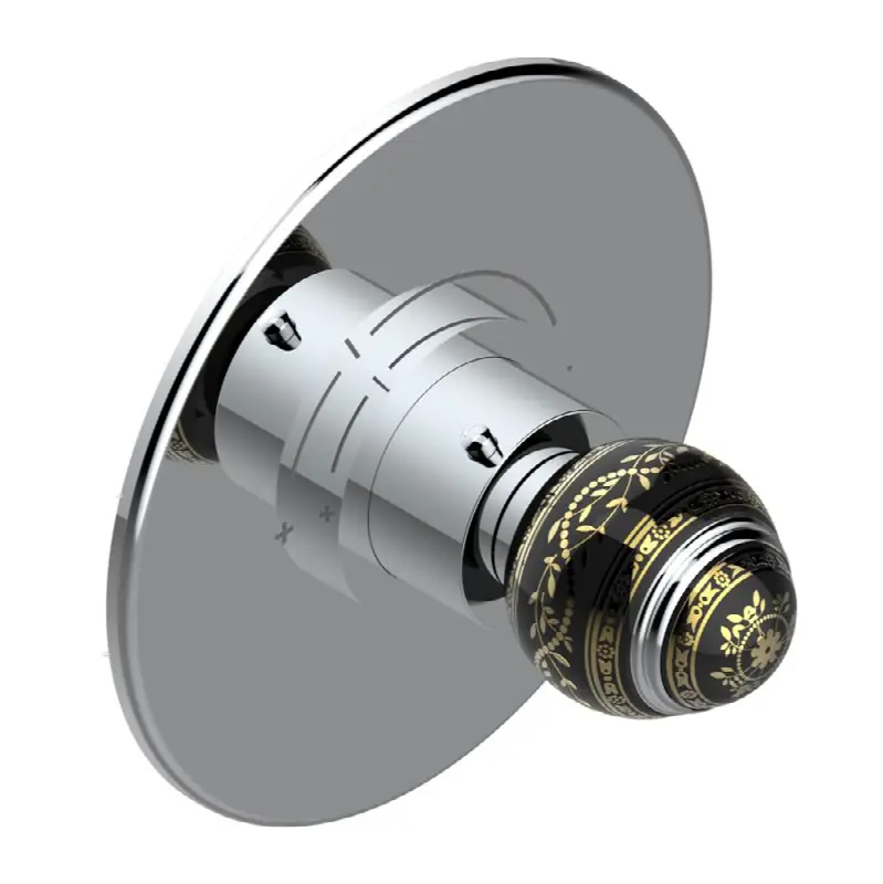 Trim for THG thermostatic valve, rough part supplied with fixing box ref. 5 200AE/US - Round plate model