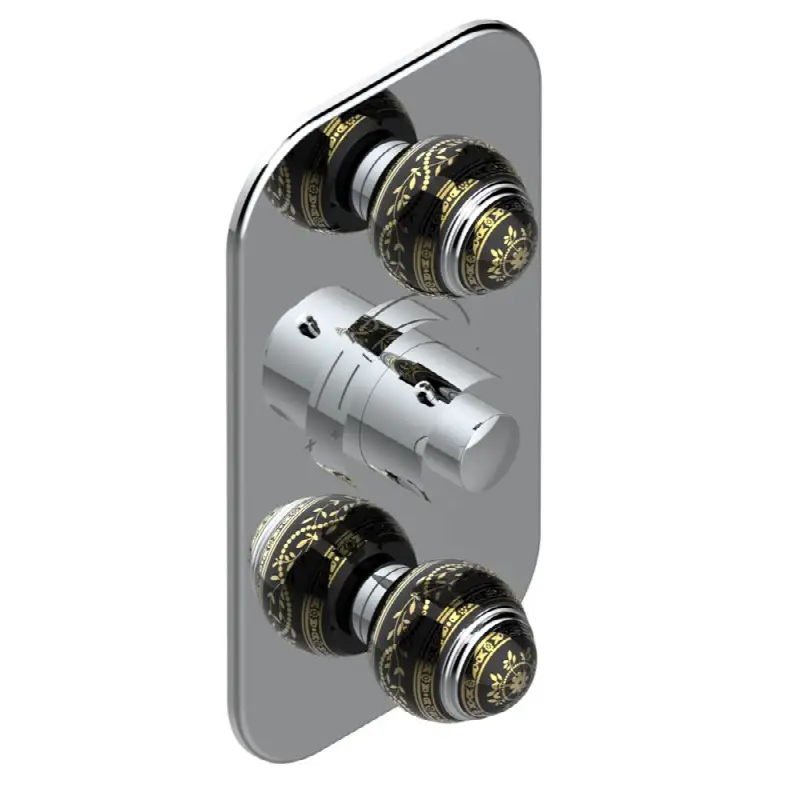 Trim for THG thermostatic valve 2 volume controls, rough part supplied with fixing box ref. 5 400AE/US