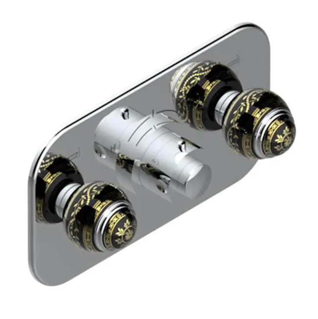 Trim For Thg Thermostat With 2 Valves Ref. 5 401ahm/us Rough Part Supplied With Fixing Box, Item To Be Installed Horizontal