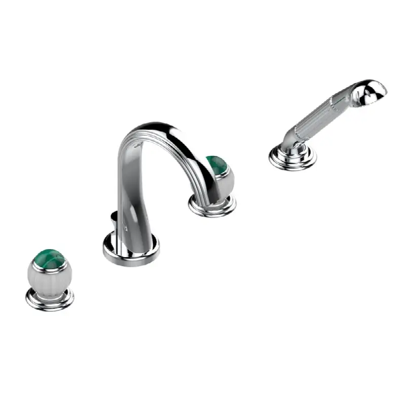 Roman tub set with divertor spout and handshower, 3/4" valves