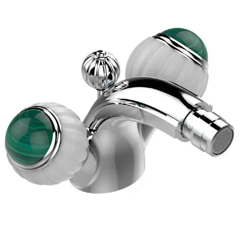 Single hole bidet faucet with drain