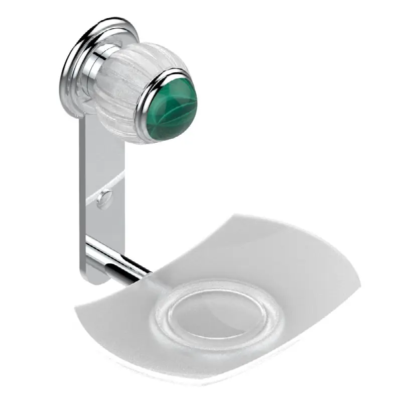 Glass soap dish, wall mounted