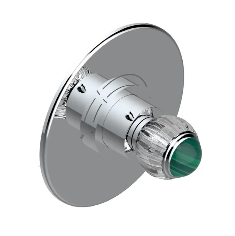 Trim for THG thermostatic valve, rough part supplied with fixing box ref. 5 200AE/US - Round plate model
