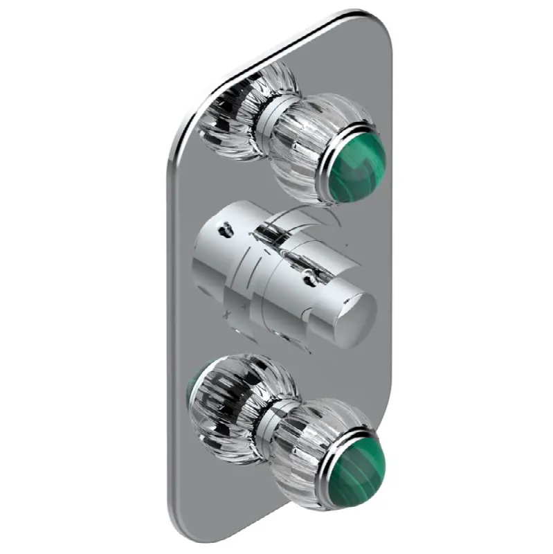 Trim for THG thermostatic valve 2 volume controls, rough part supplied with fixing box ref. 5 400AE/US