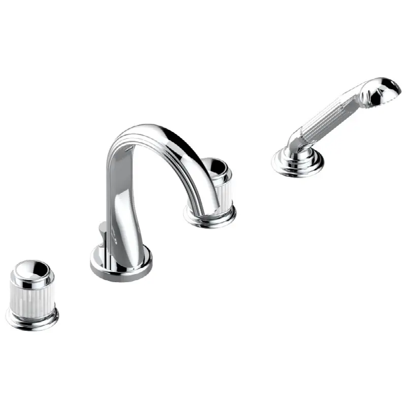 Roman tub set with divertor spout and handshower, 3/4" valves