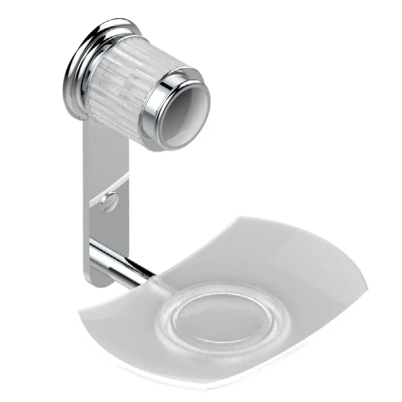 Glass soap dish, wall mounted