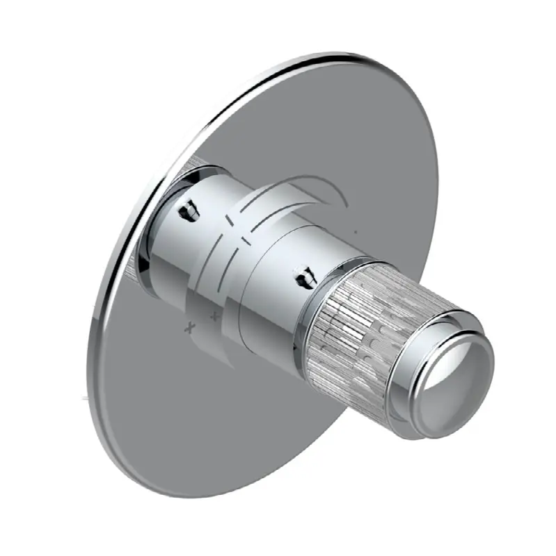 Trim for THG thermostatic valve, rough part supplied with fixing box ref. 5 200AE/US - Round plate model