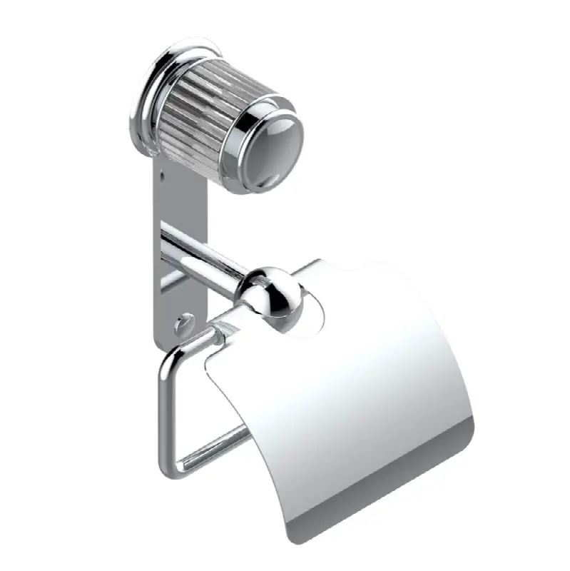 Toilet paper holder, single mount with cover